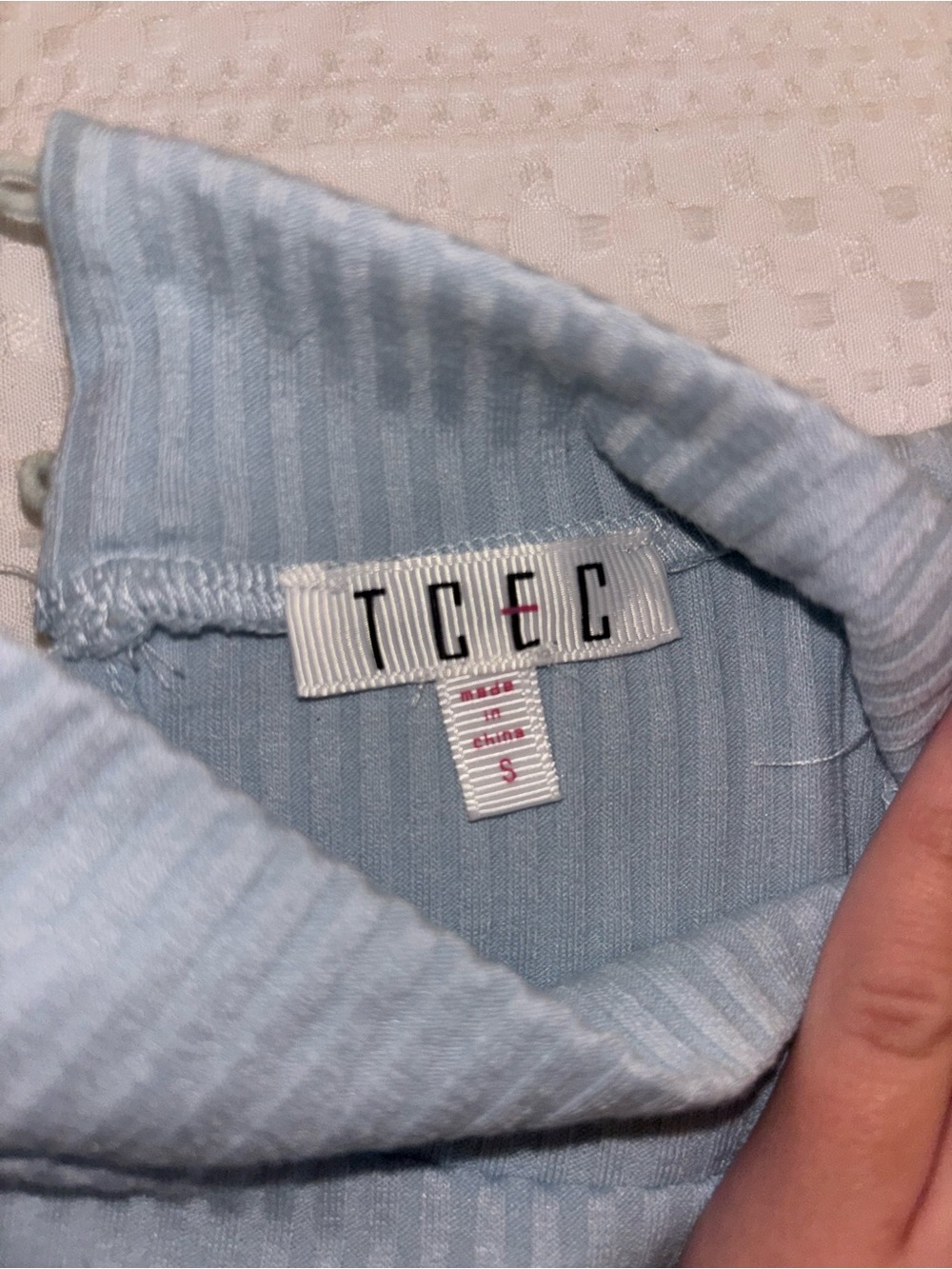 TCEC Light Blue Ribbed One-Piece with Flutter Sleeves - Picture 2 of 2